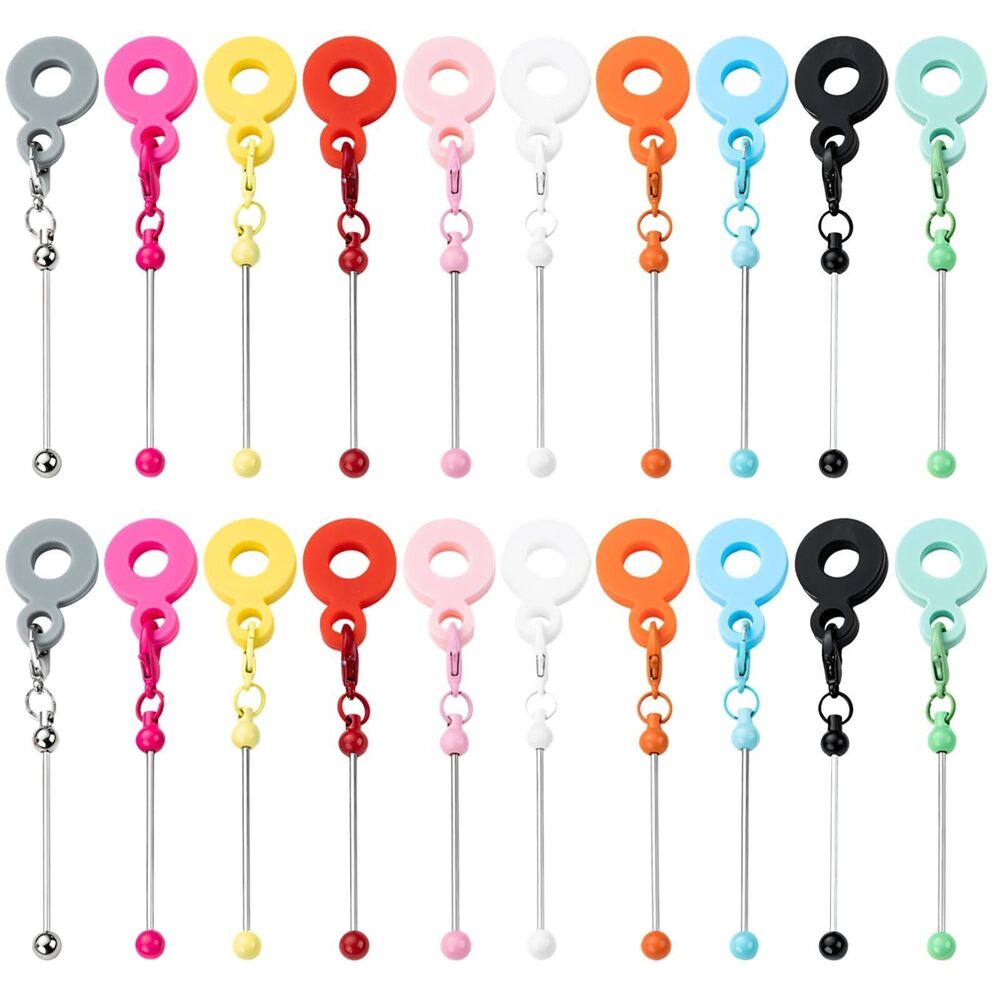 6173 20 Pcs Beadable Tumbler Straw Charms, DIY Silicone Cup Charms, Pendant